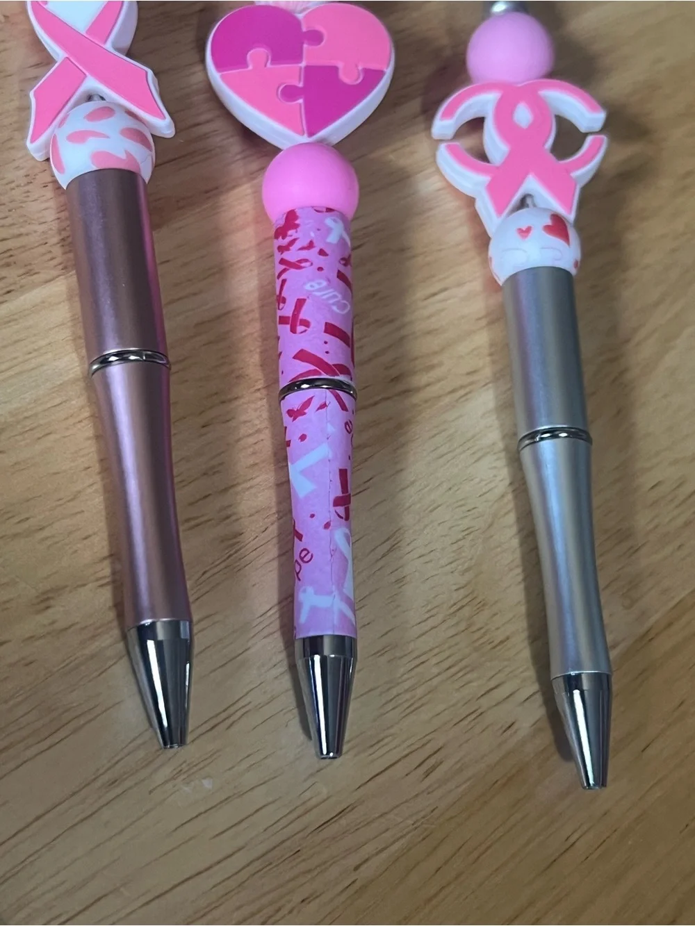 Set of 3 Pink Awareness Ballpoint Pens